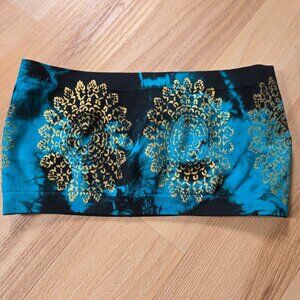 Golden Goddess Tie Dye Bandeau Top (One Size S–L) NWOT